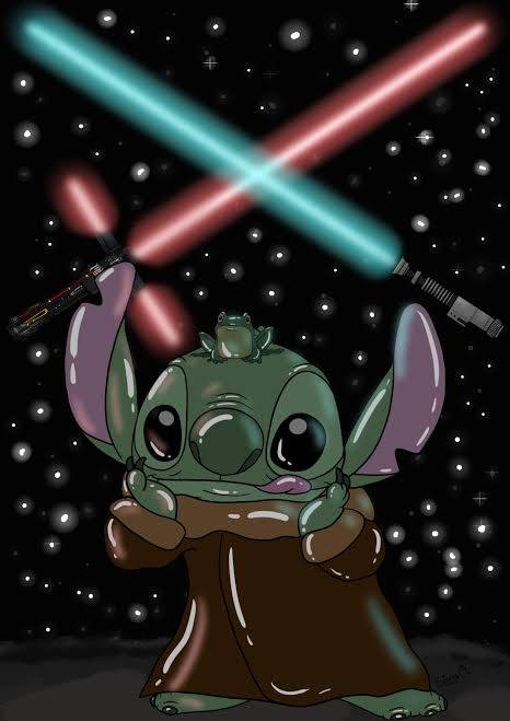 Lightsaber Stitch Aesthetic Wallpaper