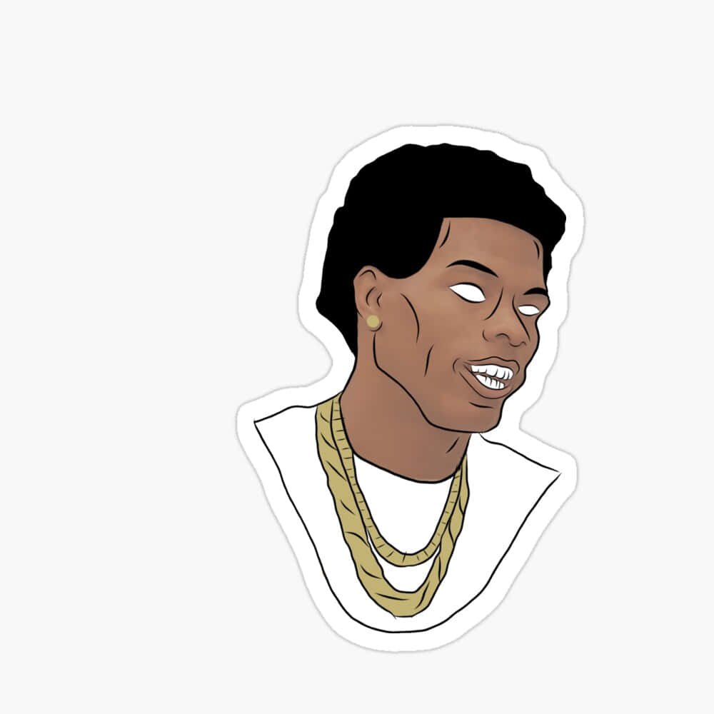 Lil Baby Cartoon Gold Chain Wallpaper