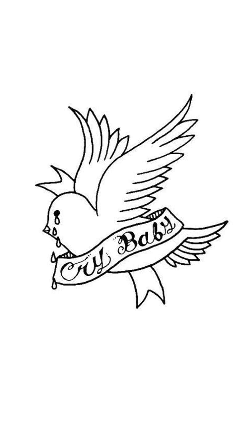 Lil Peep Logo Featuring An Eye And Two Pistols Wallpaper