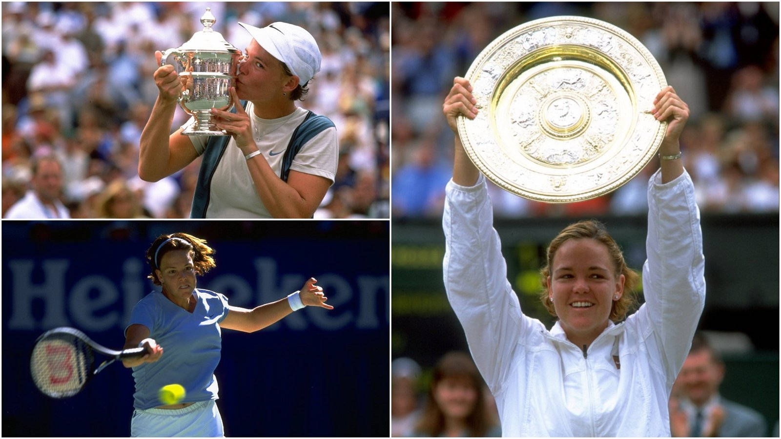 Lindsay Davenport Holding Trophies Wallpaper