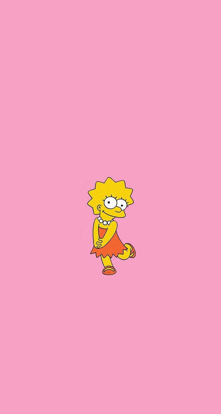 Lisa Simpson Plain Pink Wallpaper