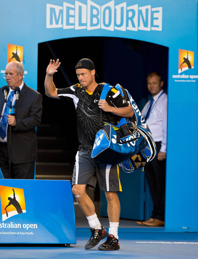 Lleyton Hewitt In Action At The 2013 Australian Open Wallpaper