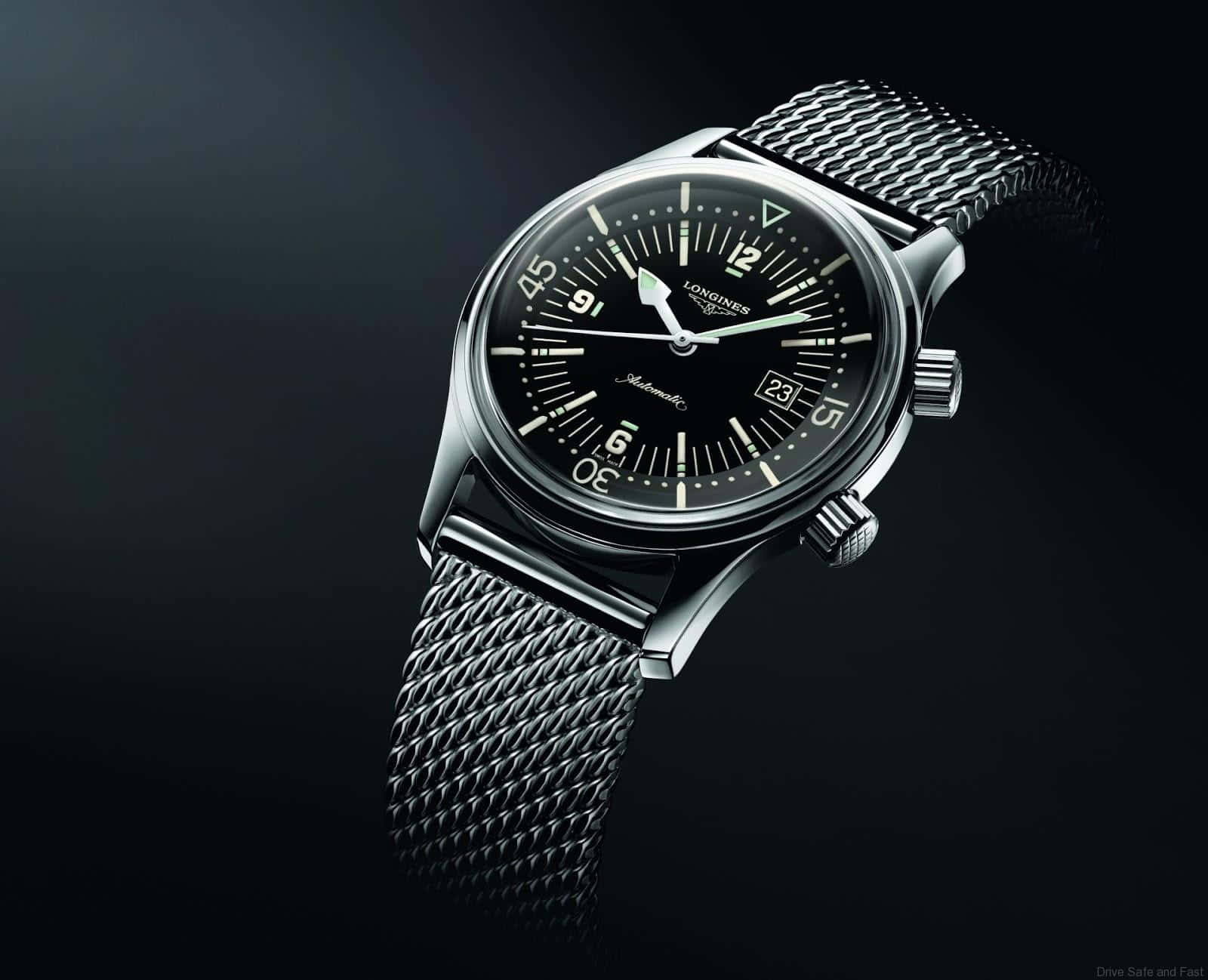 Longines Legend Diver Watch With Black Straps Wallpaper