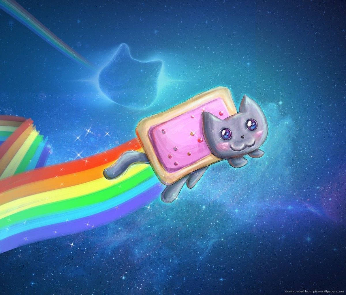 Look Cool And Cuddly With A Nyan Cat Fan Art Wallpaper! Wallpaper