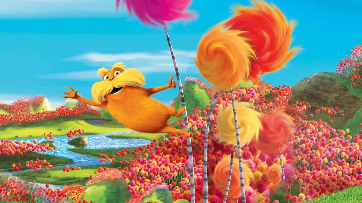 Lorax Swingingin Truffula Forest Wallpaper