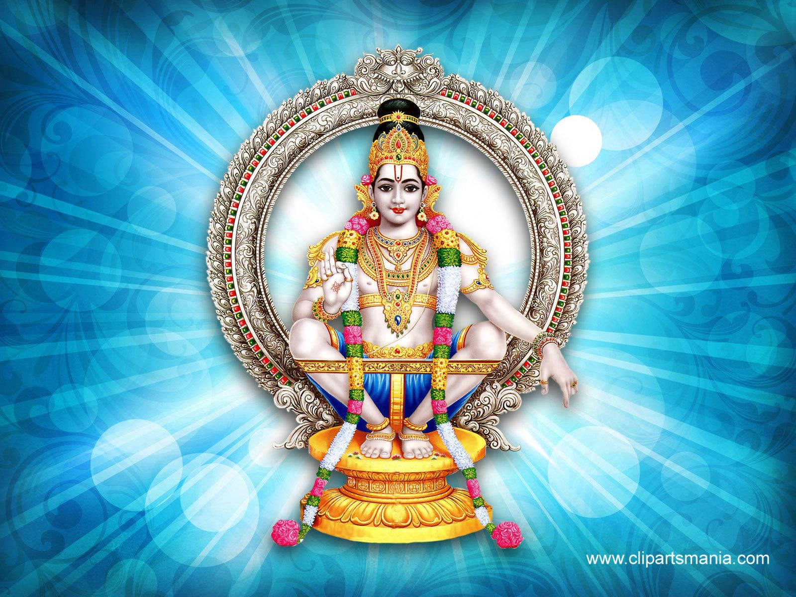 Lord Ayyappan Blue Flare Wallpaper