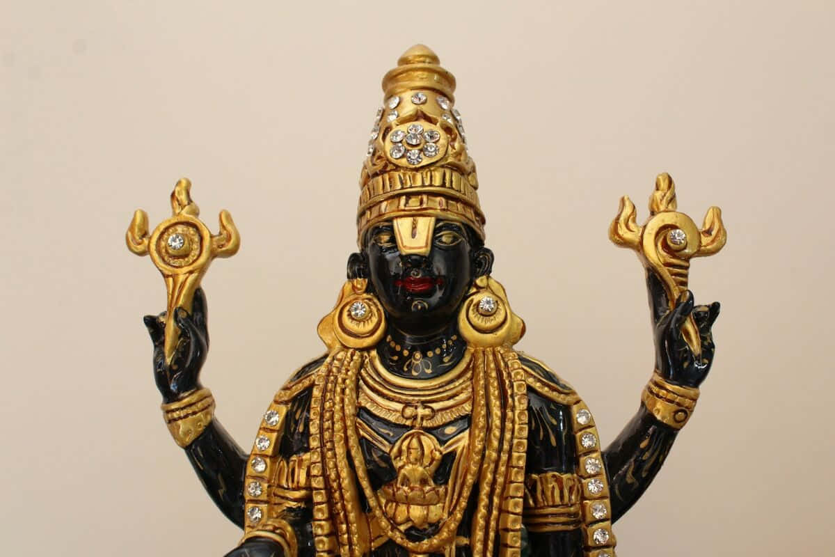 Lord Balaji Statue Ornate Deity Wallpaper