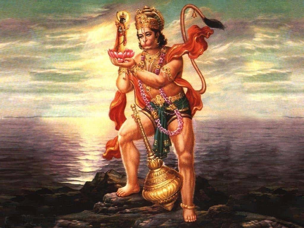 Lord Hanuman Holding Mountain Wallpaper