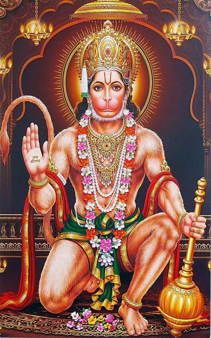 Lord Hanuman Sitting Pose Wallpaper