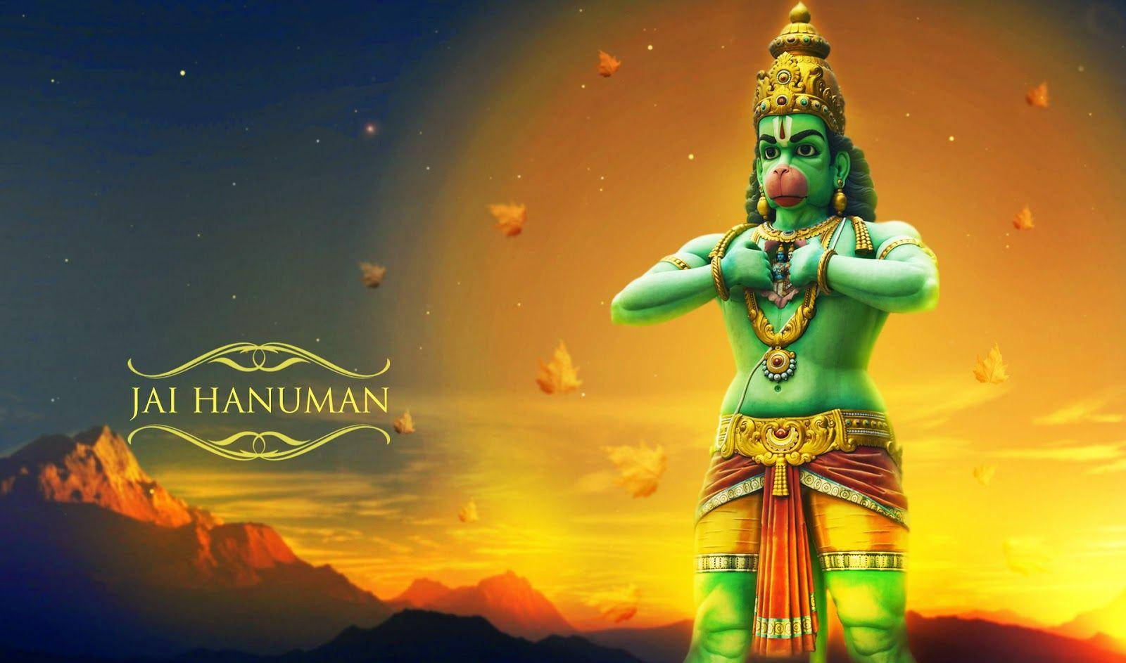 Lord Jai Hanuman 3d Mountains Wallpaper