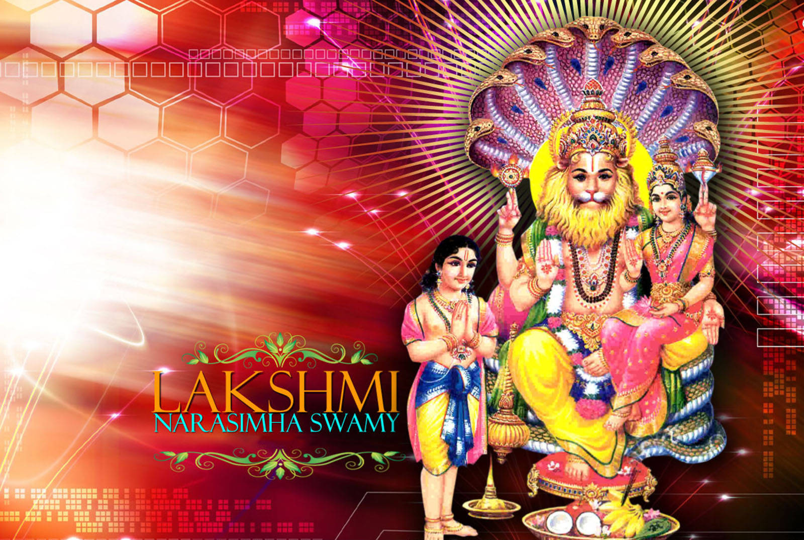 Lord Narasimha Creative Illustration Wallpaper