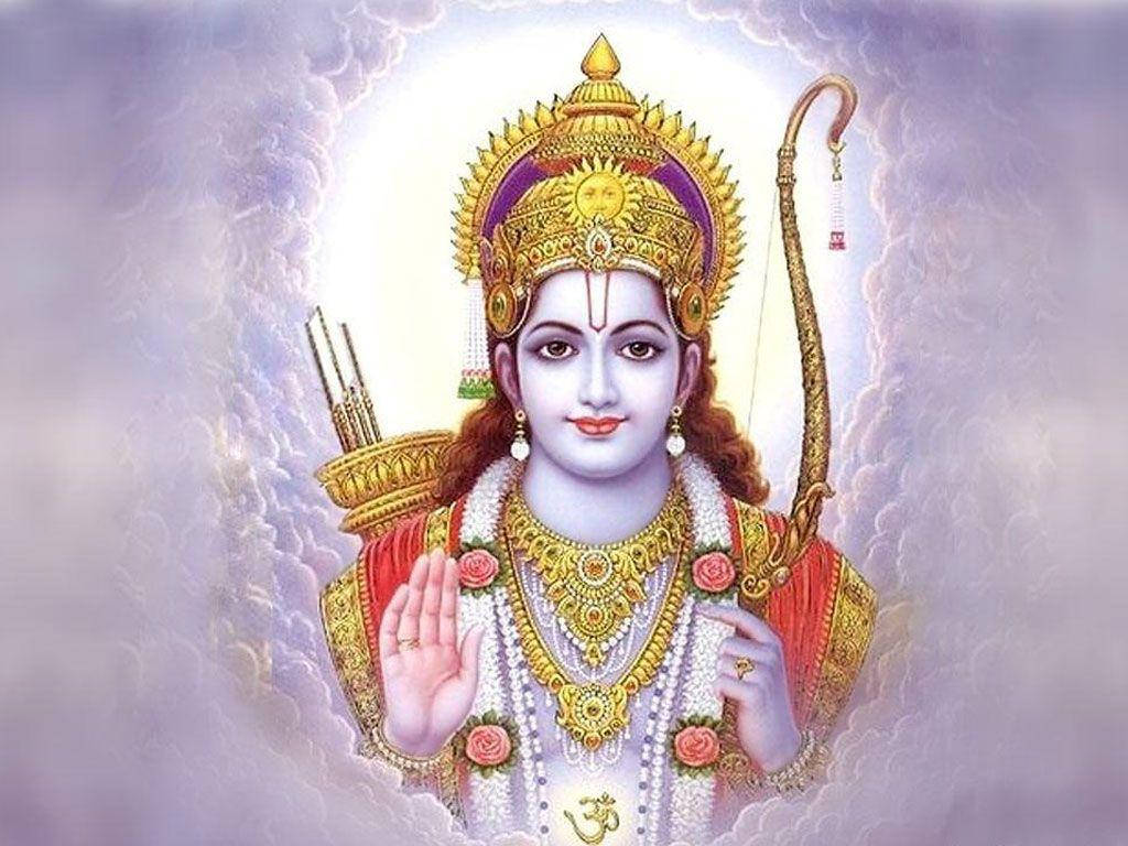 Lord Rama Purple Clouds Wallpaper