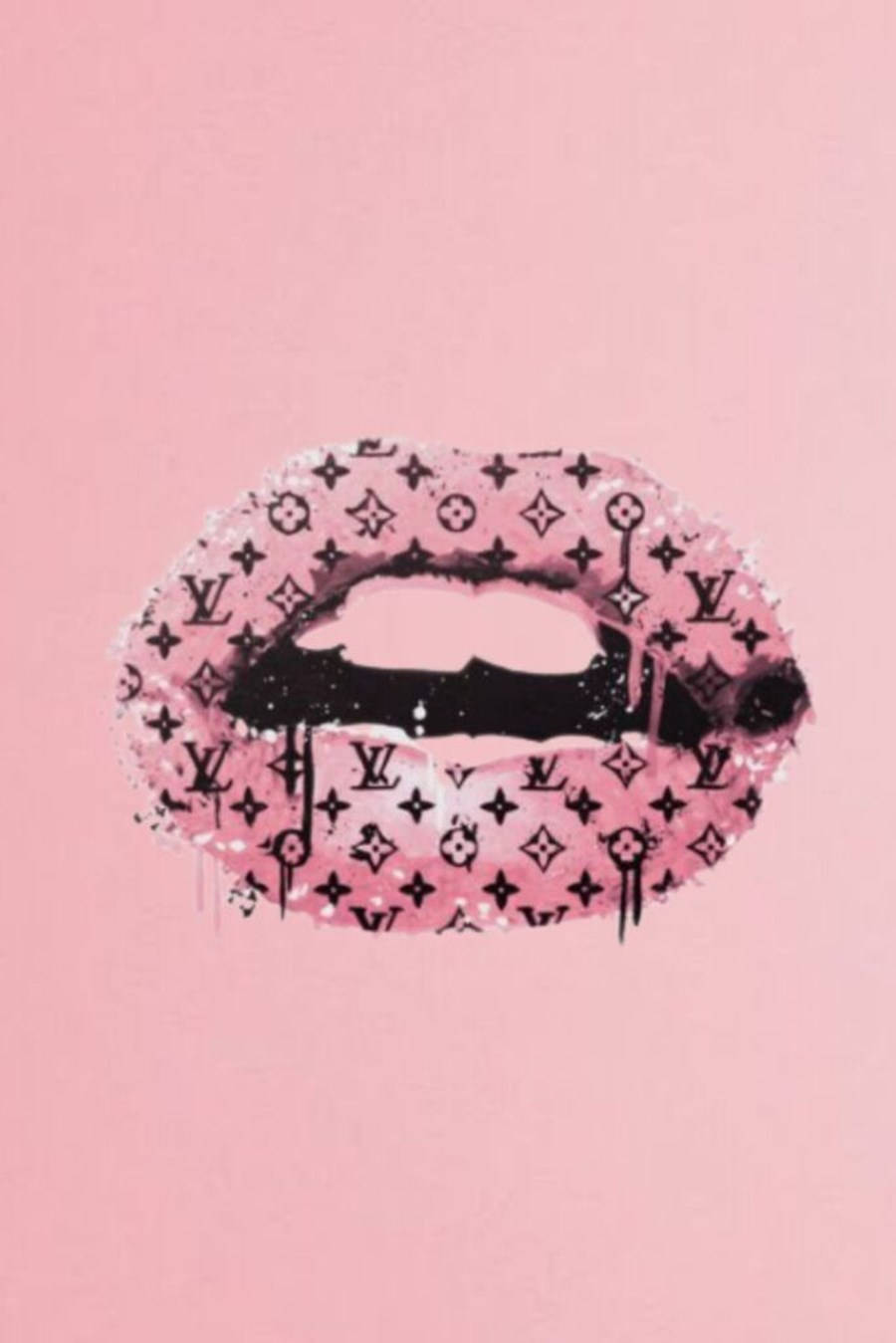 Louis Vuitton Aesthetic Pink Lips Wallpaper