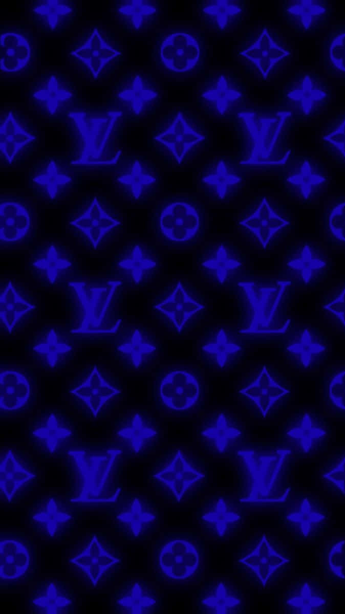 Louis Vuitton Blue-purple On Black Wallpaper