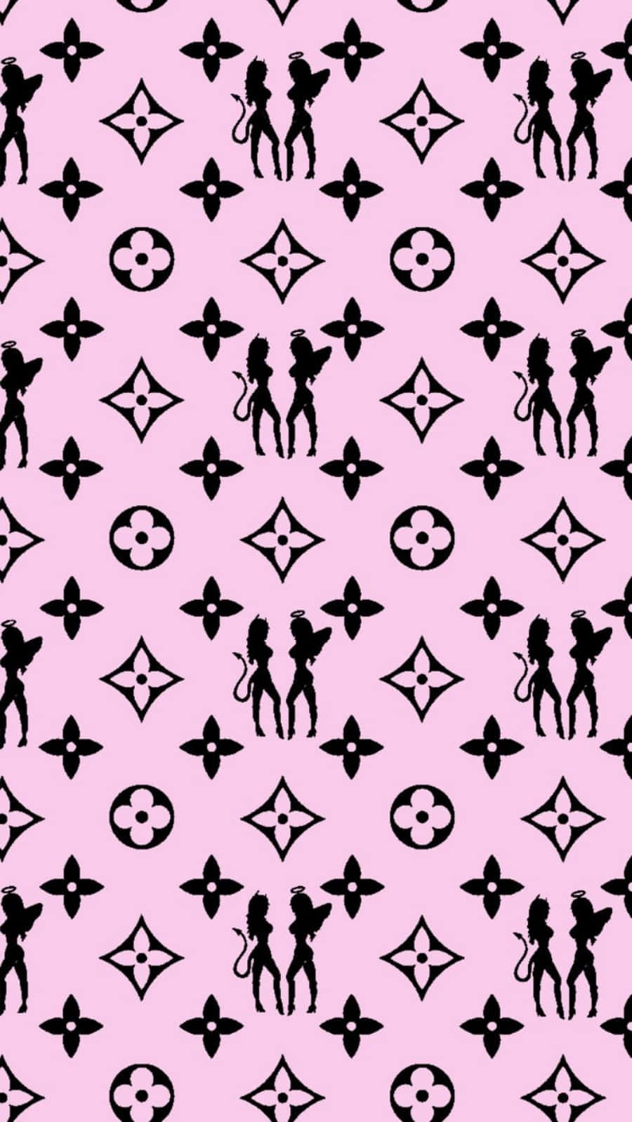 Louis Vuitton Pink With A Devil And An Angel Wallpaper