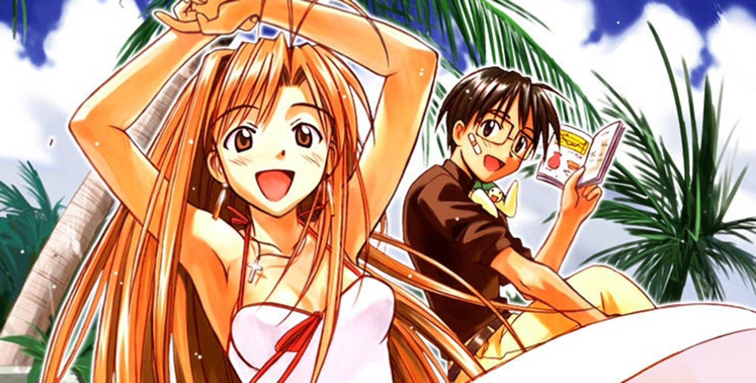 Love Hina Naru Keitaro Beach Fanart Wallpaper