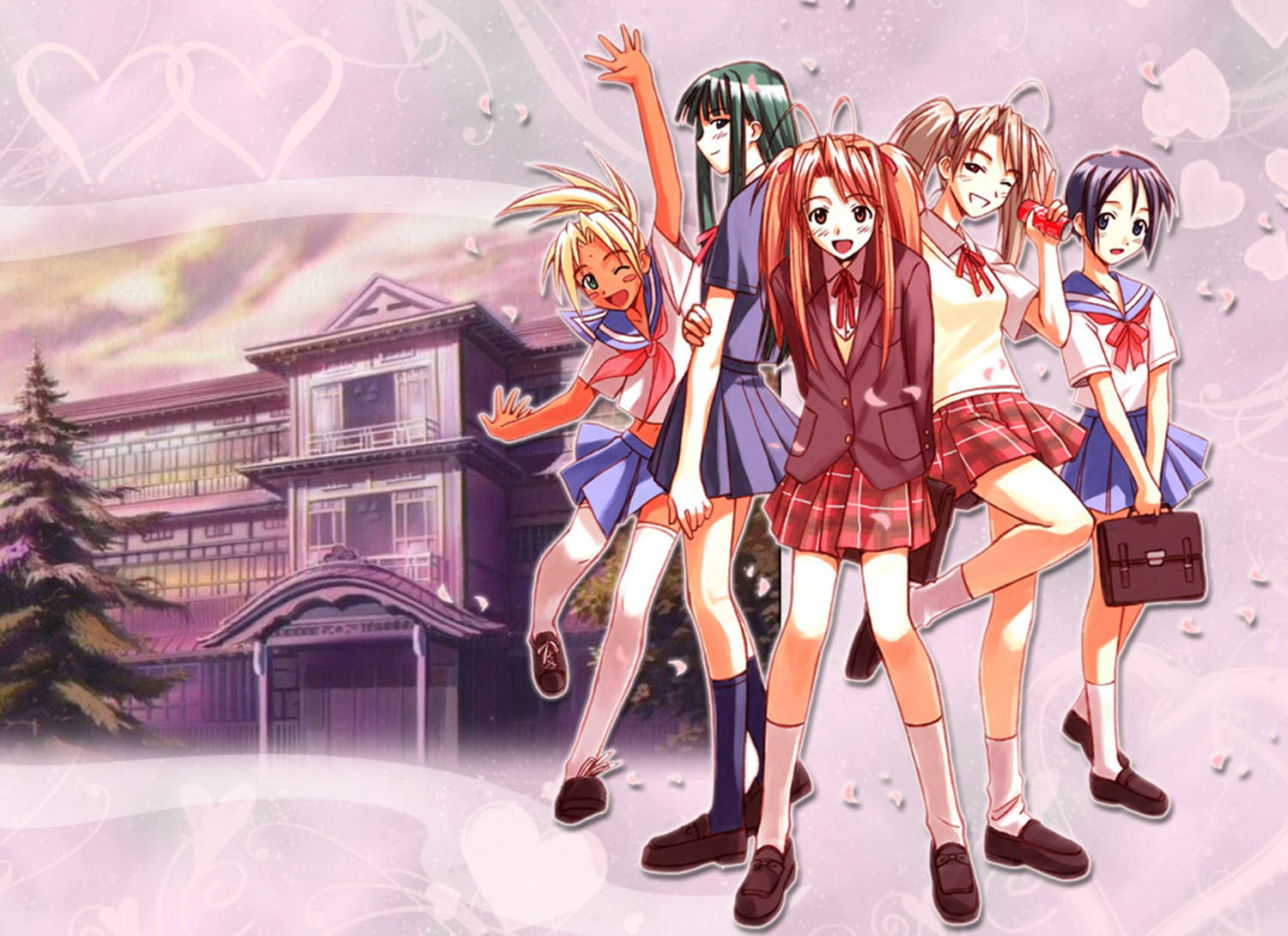 Love Hina School Uniform Wallpaper