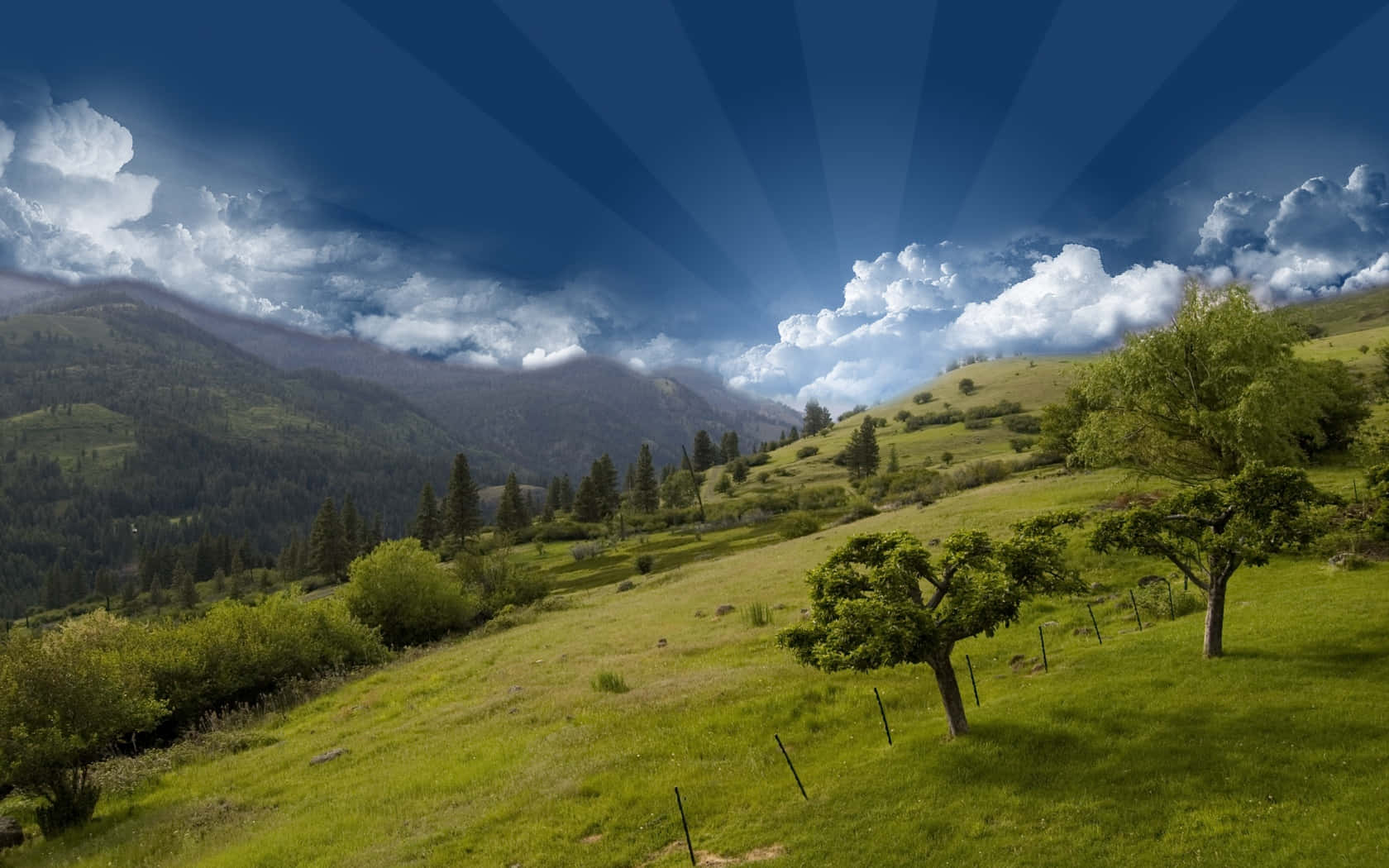 Lovely Hills And Mountains Edited Sky Wallpaper