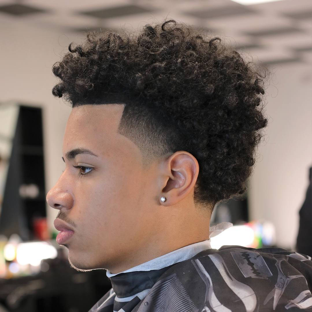 Low Drop Fade Afro Men Hair Style Wallpaper