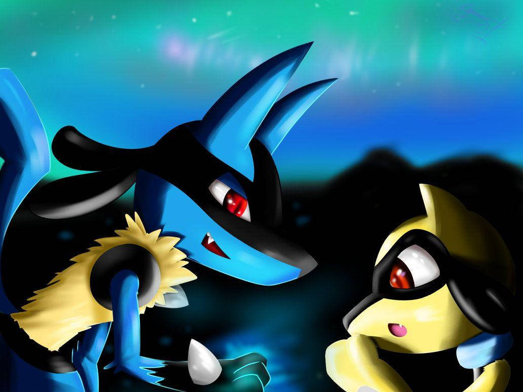 Lucario And Shiny Riolu Wallpaper