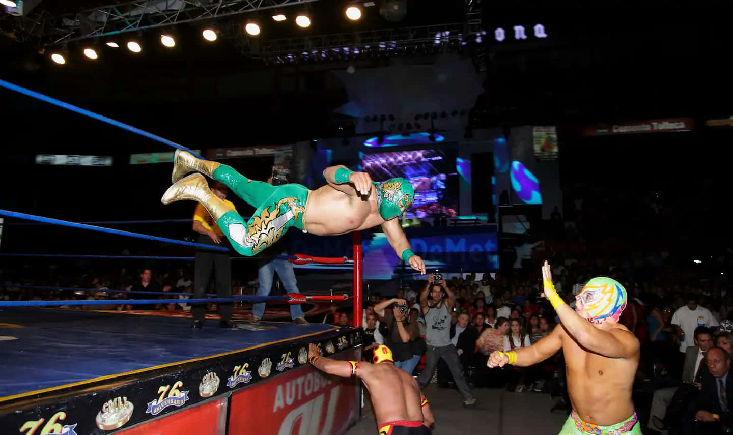 Lucha Libre High Flying Move Wallpaper