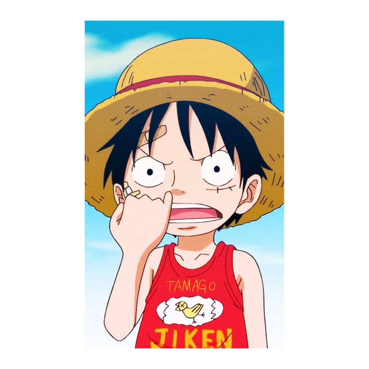 Luffy Funny Nose-picking Pose Wallpaper