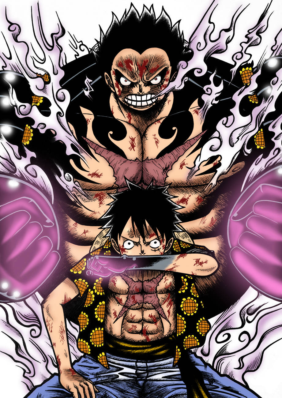 Luffy Gear 4 Action Portrait Wallpaper