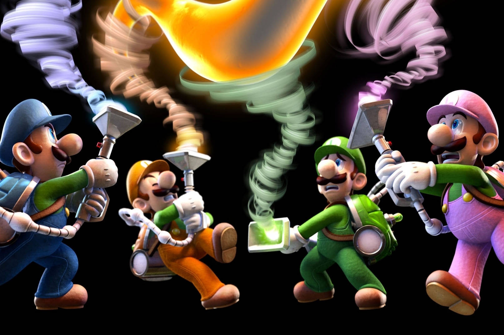 Luigi's Mansion 3 Multicolor Luigi And Poltergust Wallpaper