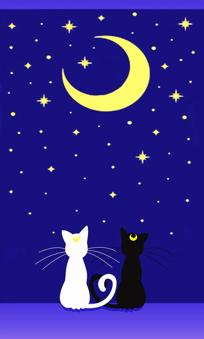 Luna And Artemis Sailor Moon Iphone Wallpaper