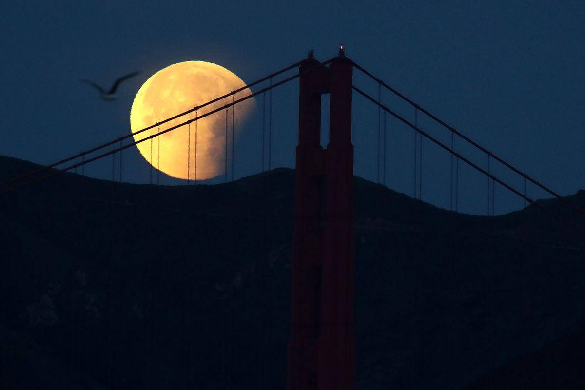 Lunar Eclipse Bridge View Wallpaper