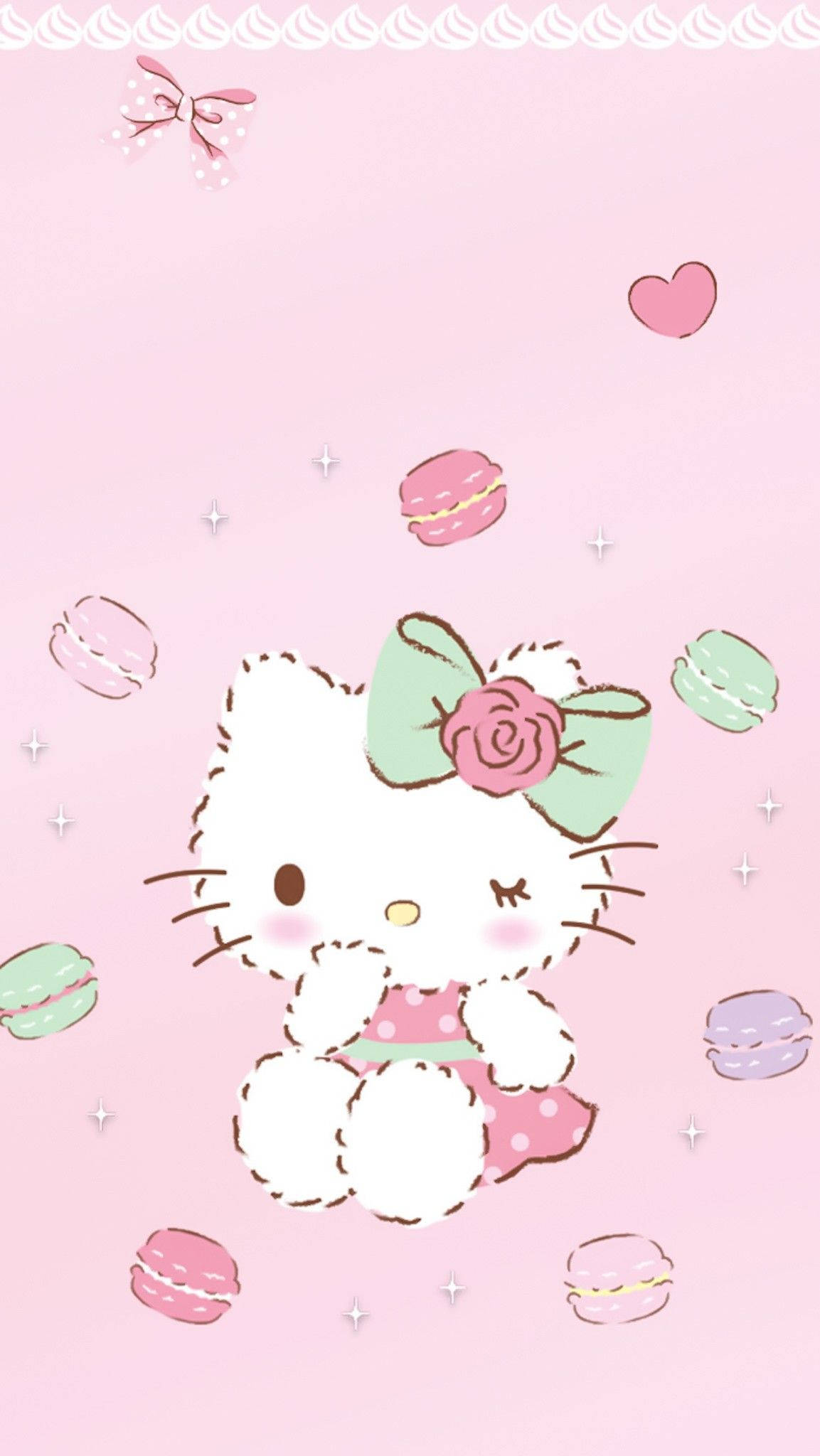 Macaroons And Cartoon Hello Kitty Pfp Wallpaper