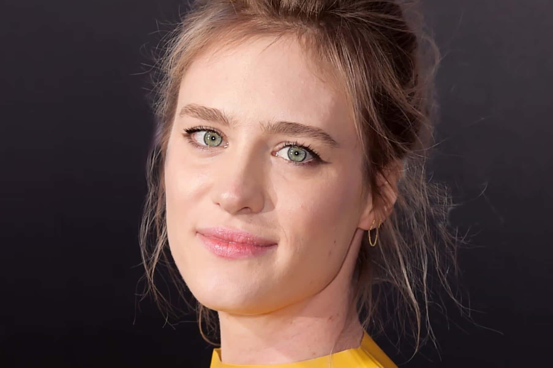 Mackenzie Davis Yellow Dress Portrait Wallpaper