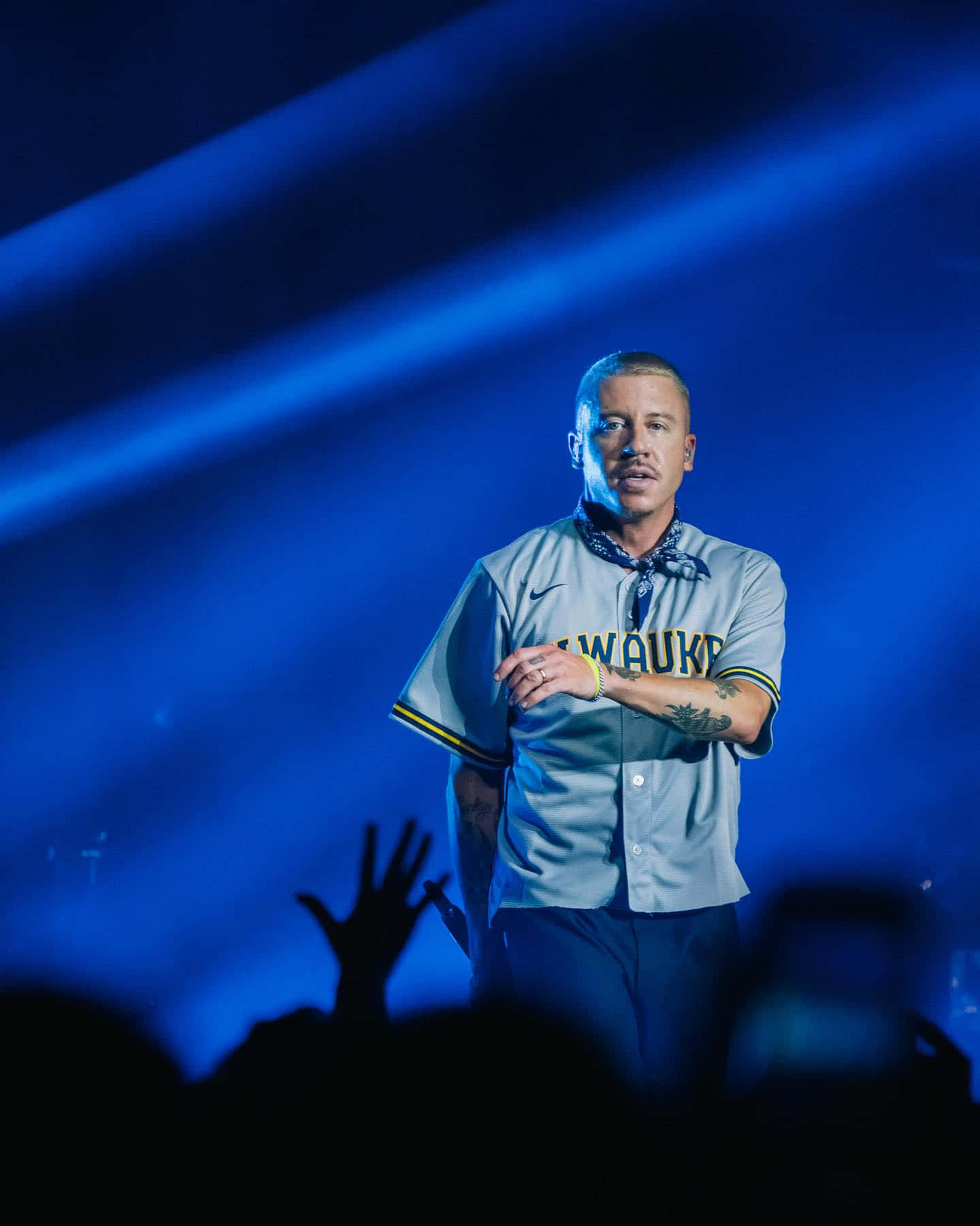 Macklemore Performing Live Blue Lights Wallpaper