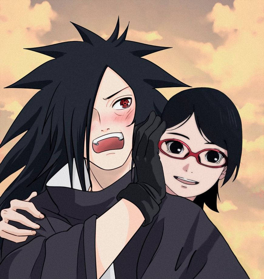 Madara Uchiha Blushing At Sarada Wallpaper