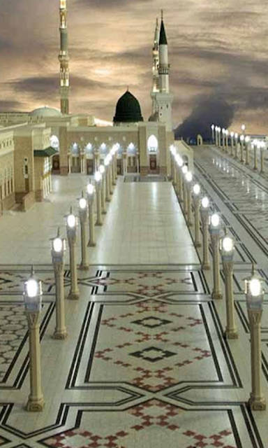 Madina's Prophet Mosque Carpeted Floor Wallpaper