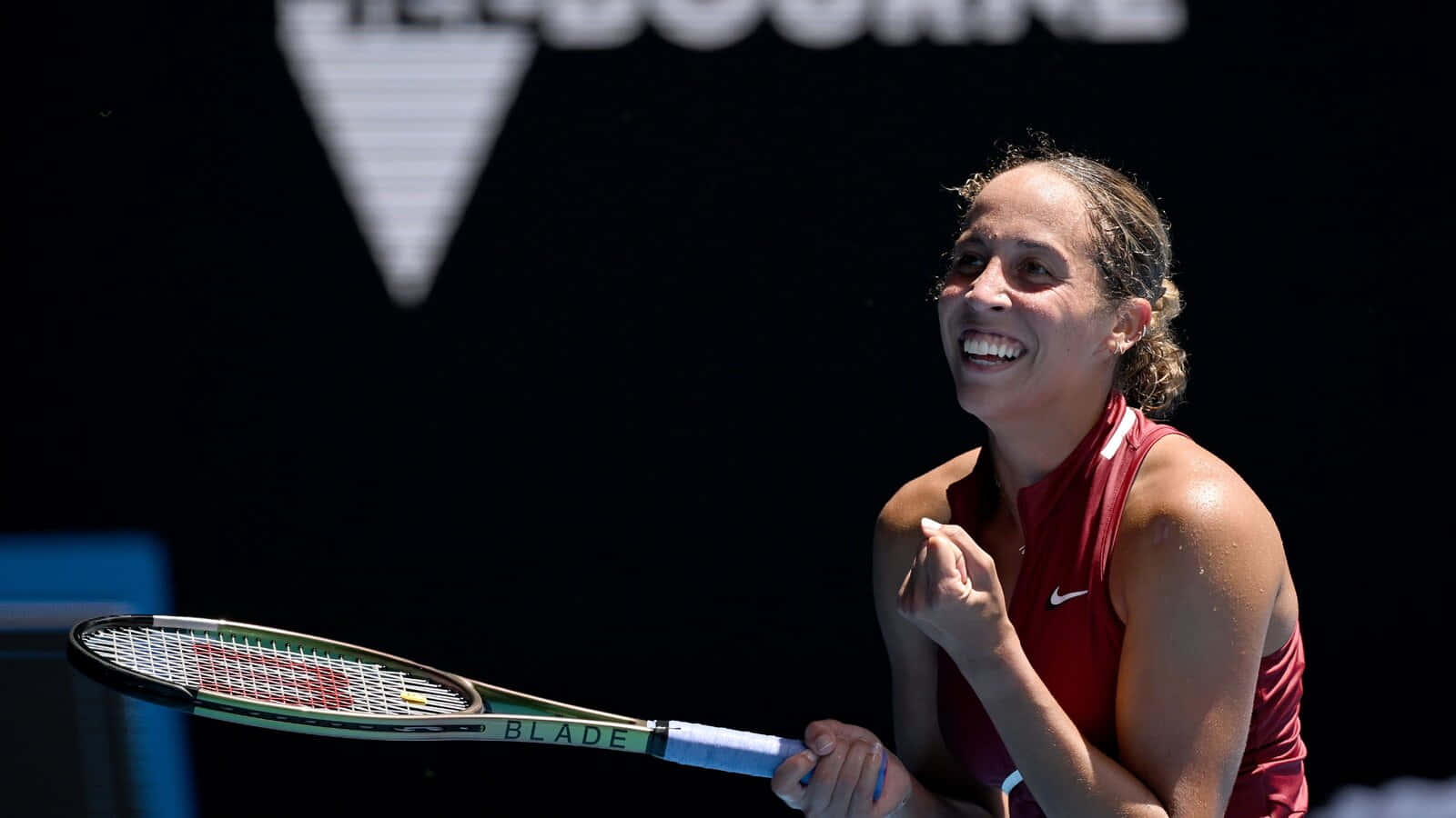 Madison Keys Smiling Happily Wallpaper