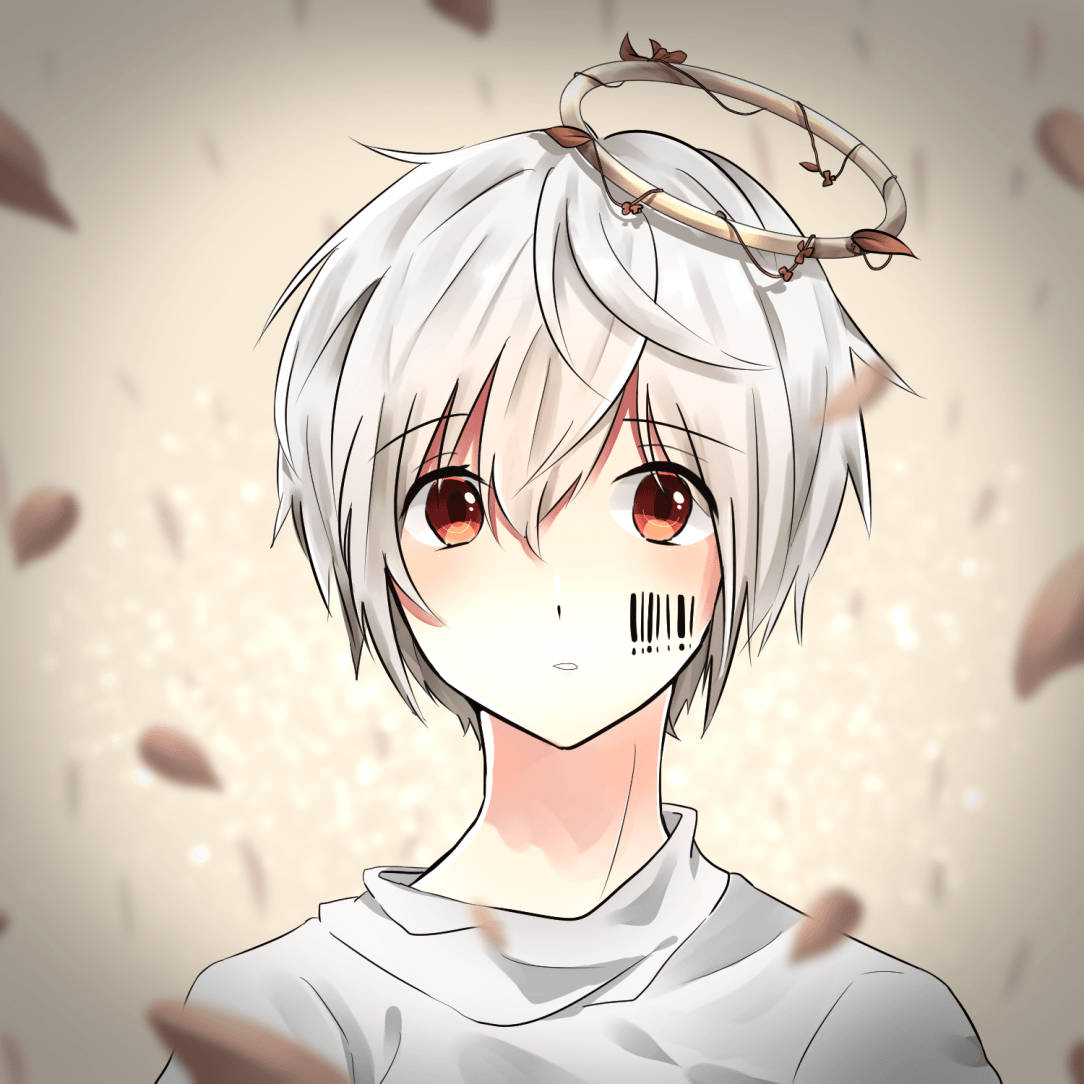 Mafumafu With A Halo Cute Boy Cartoon Wallpaper