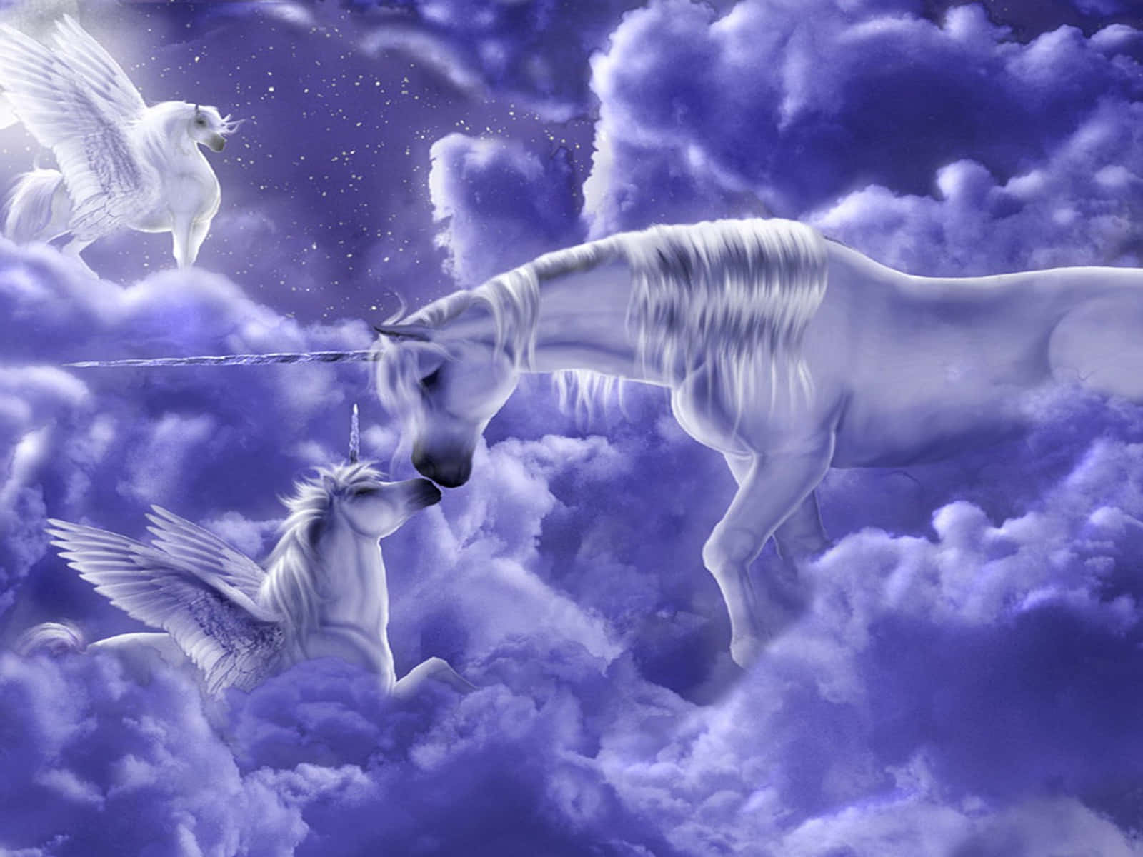 Magical Mommy Unicorn, Magical Baby Unicorn Wallpaper