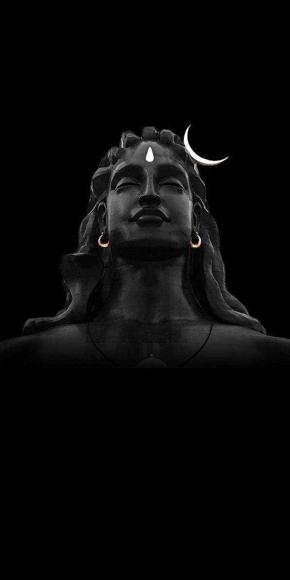 Mahadev Full Hd Black Sculpture Wallpaper