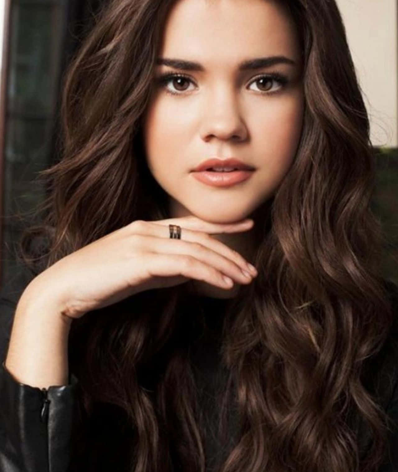 Maia Mitchell In Elegant Casual Attire Wallpaper