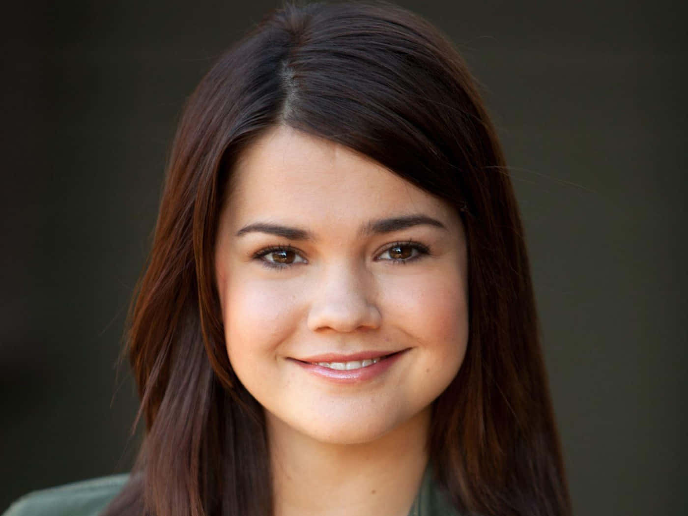 Maia Mitchell Smiling Portrait Wallpaper