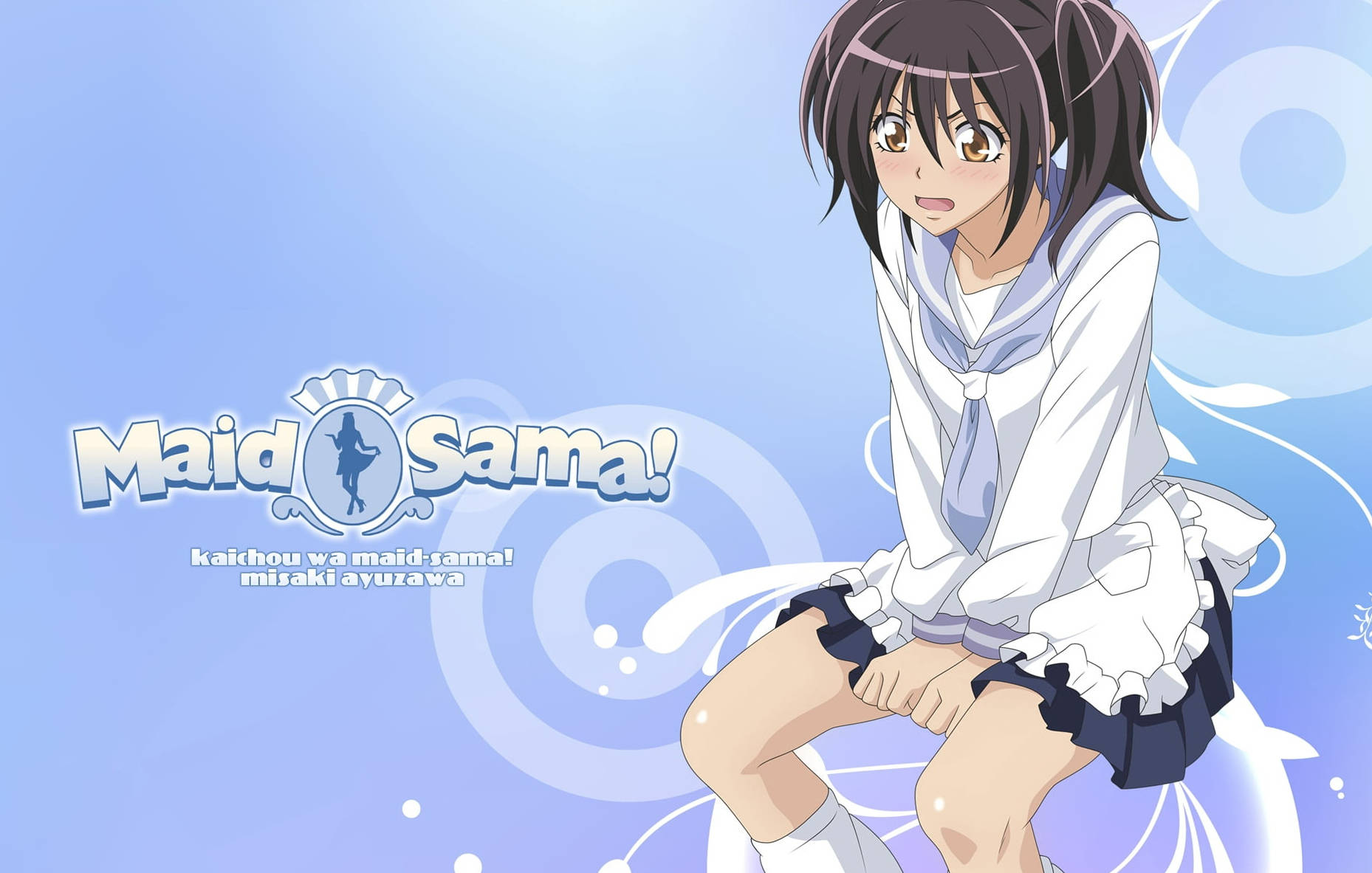 Maid Sama Misaki Ayuzawa Blue Abstract Wallpaper