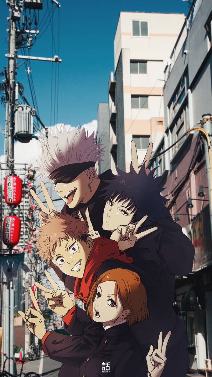 Main Characters Jujutsu Kaisen Iphone Wallpaper