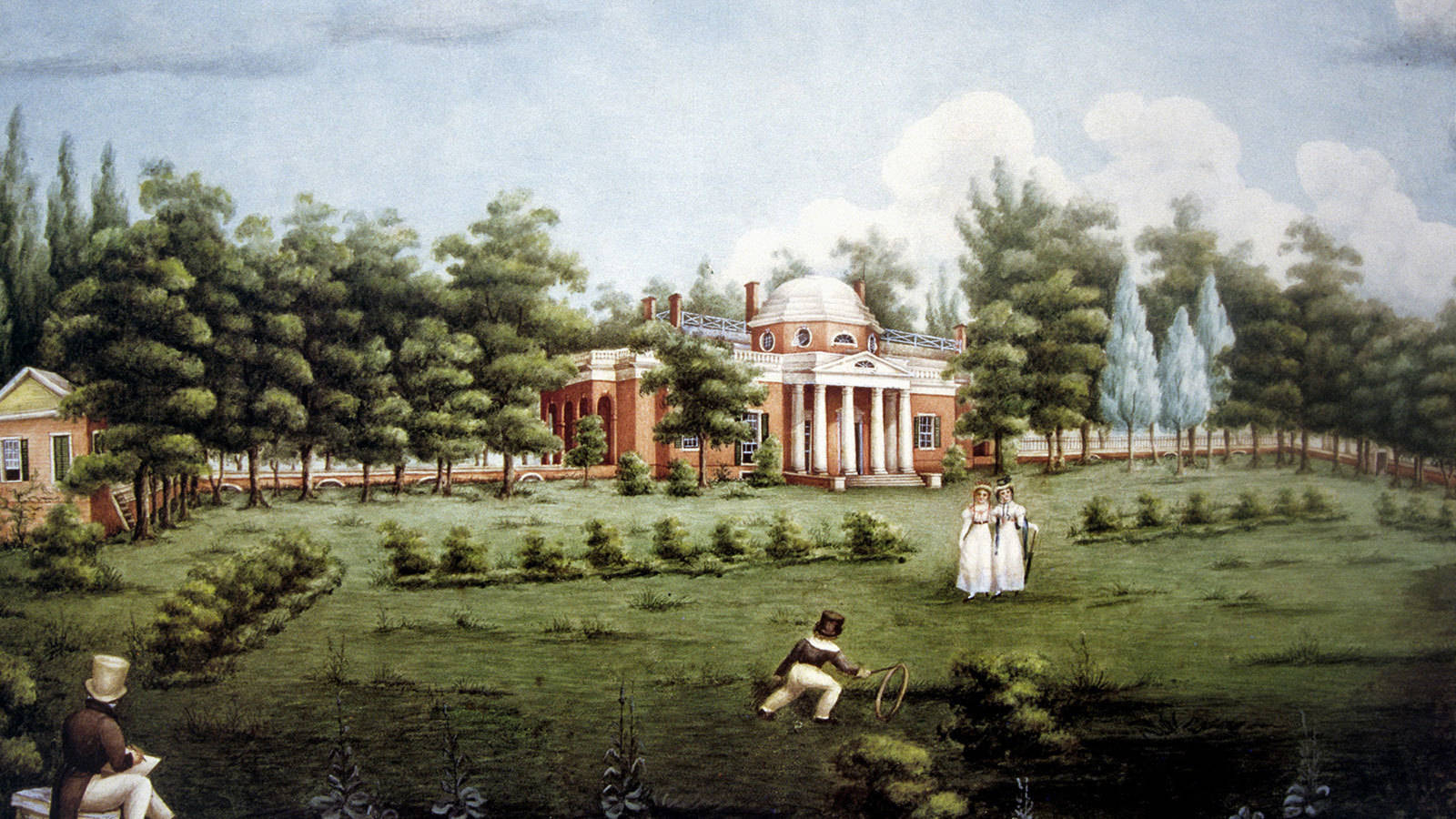 Majestic Artwork Of Monticello Plantation Wallpaper