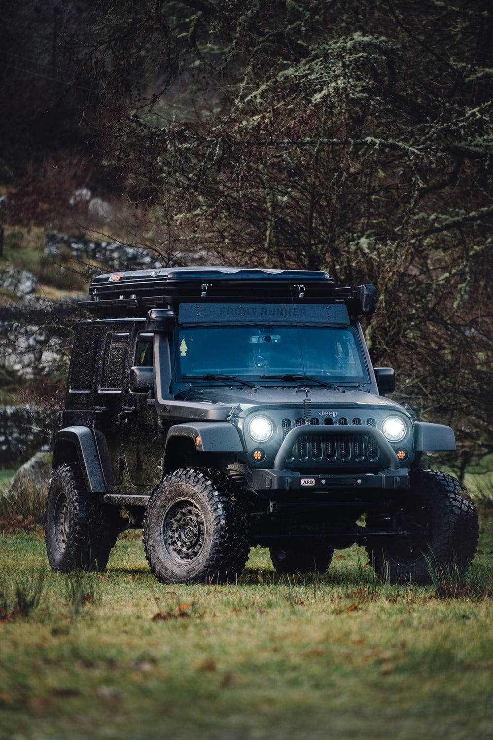 Majestic Black Jeep Wrangler In The Wild Wallpaper