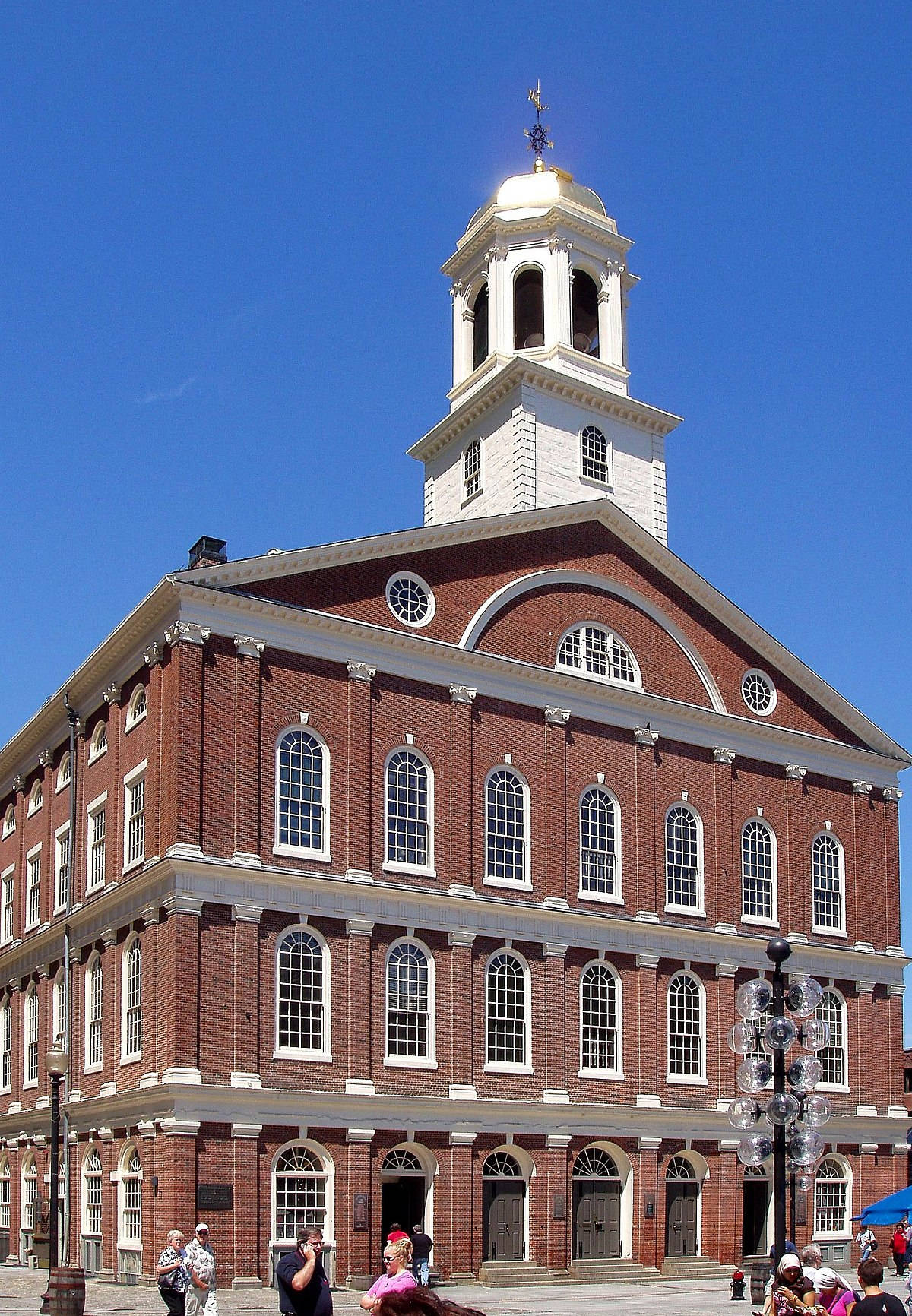 Majestic Faneuil Hall Under The Bright Blue Sky Wallpaper