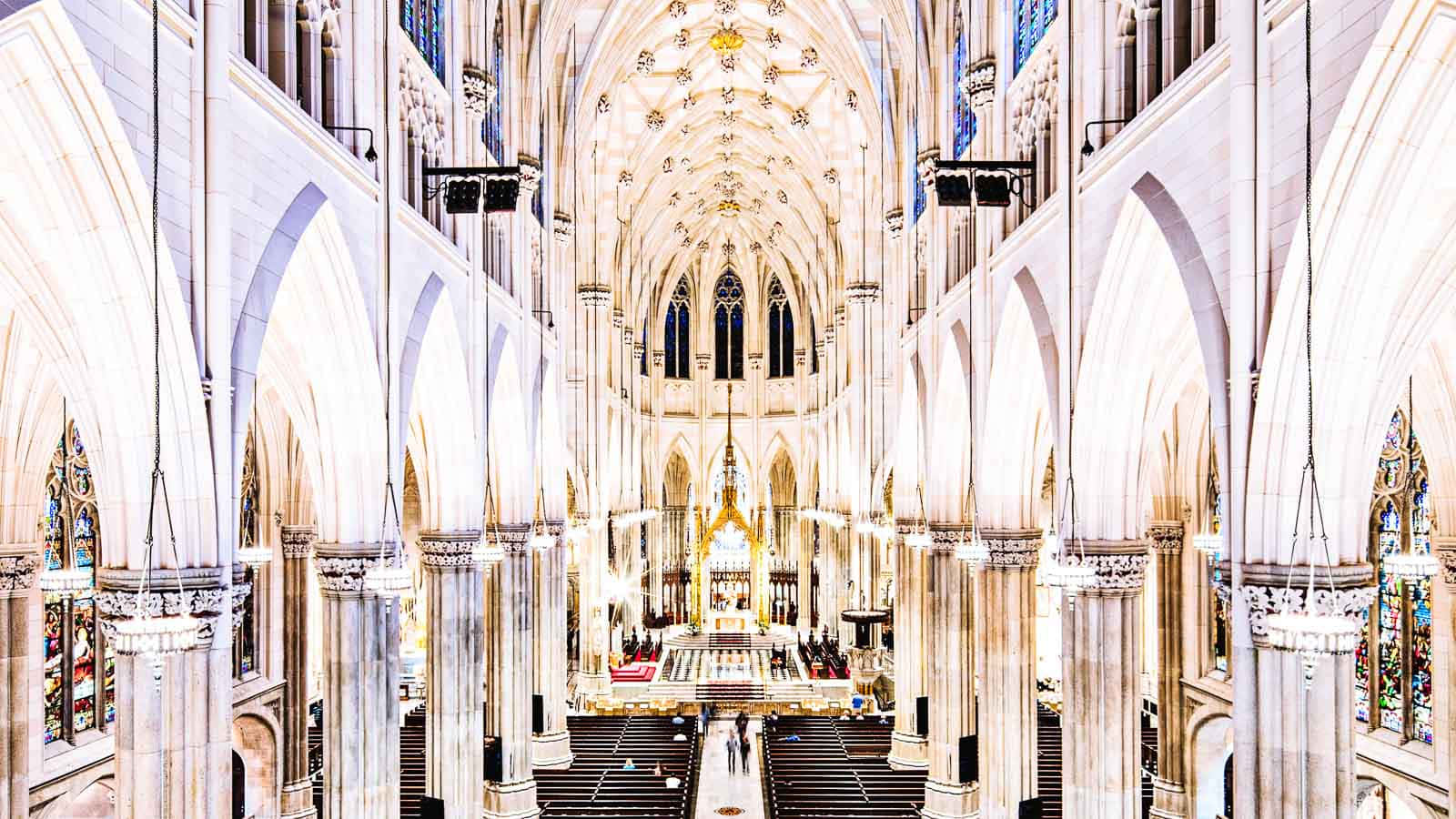 Majestic Interior Of Saint Patrick's Cathedral Wallpaper