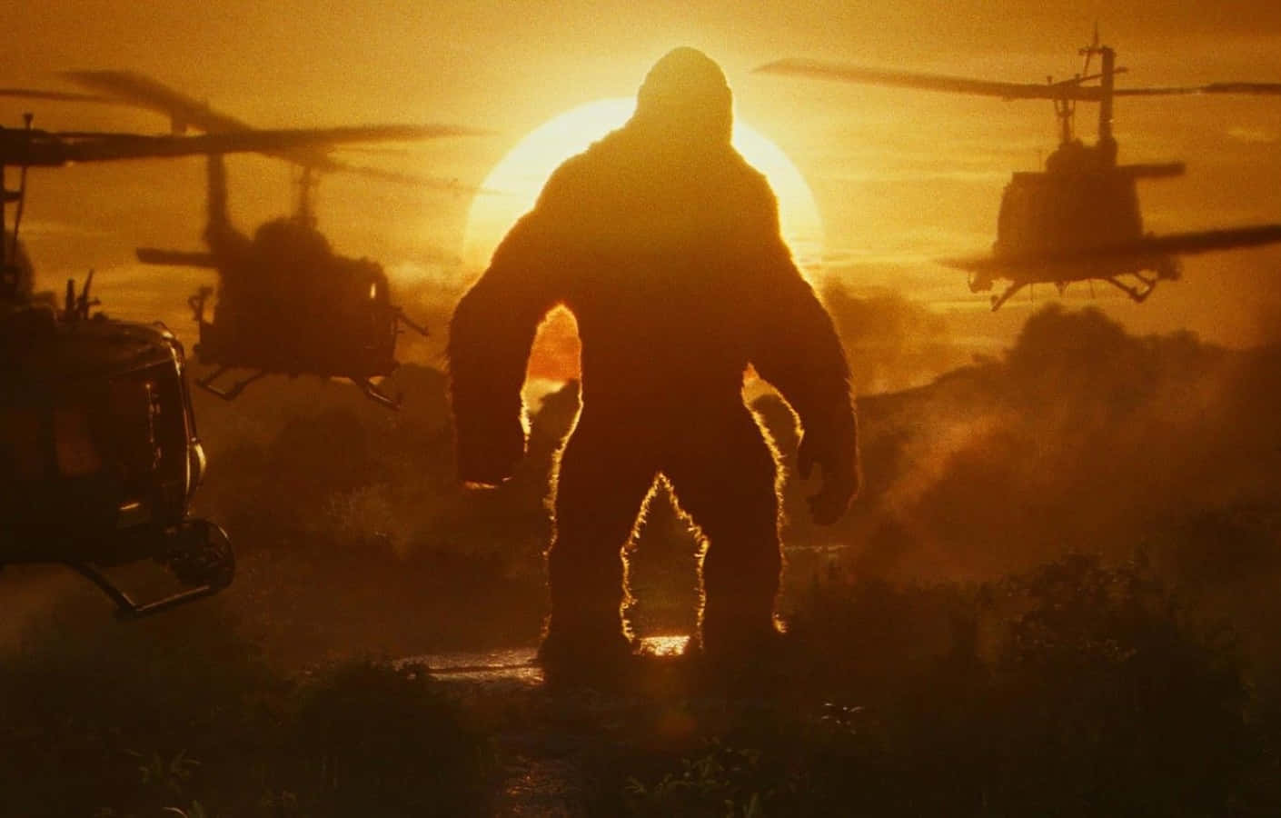 Majestic King Kong Standing Tall On A Mountain Peak Wallpaper