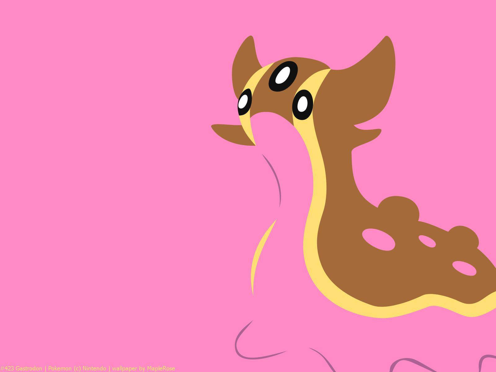 Majestic Pink Gastrodon In Minimalistic Design Wallpaper