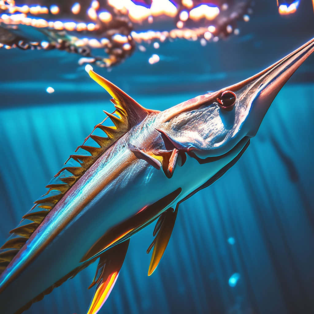 Majestic Swordfish Underwater Wallpaper